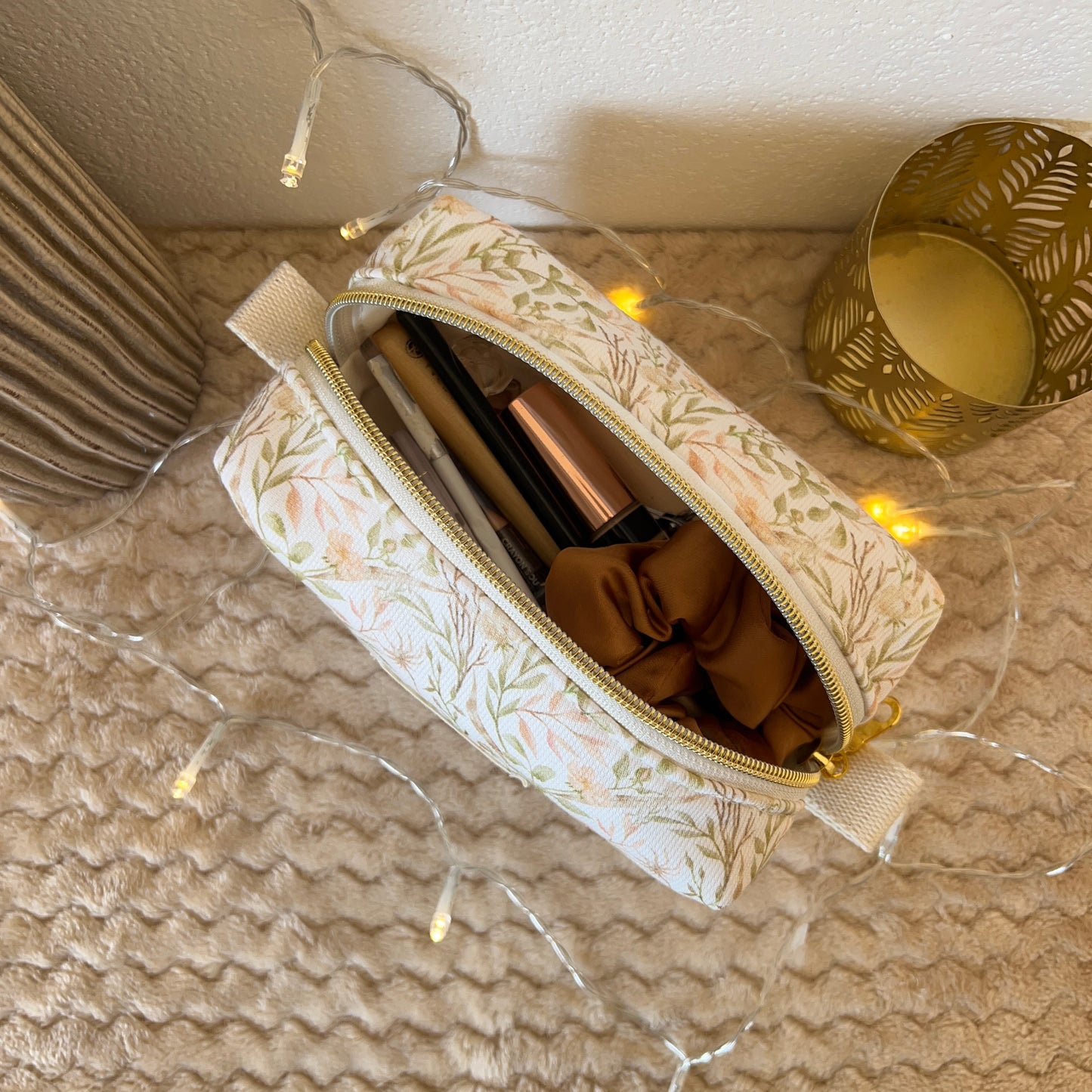 Trousse à maquillage fleurie