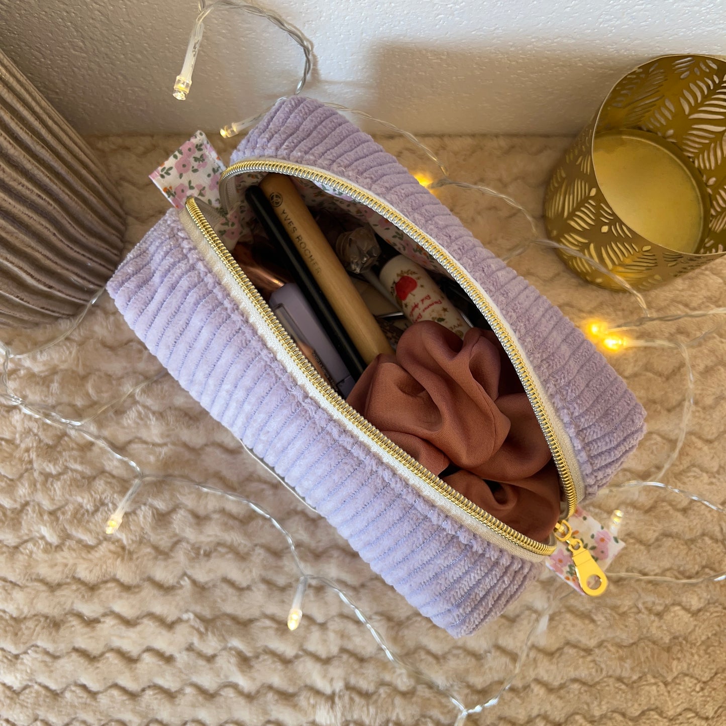 Trousse à maquillage lila