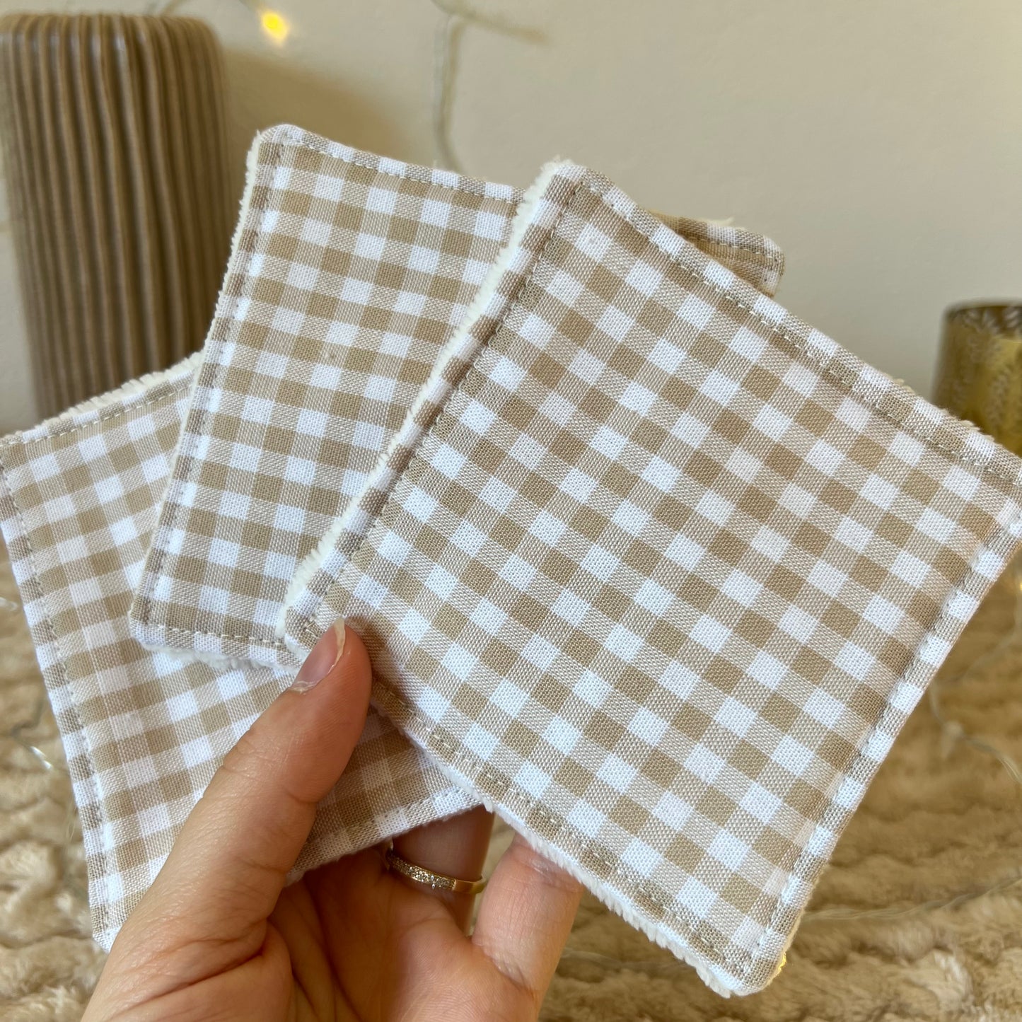 Panière blanche et ses 6 cotons lavables assortis