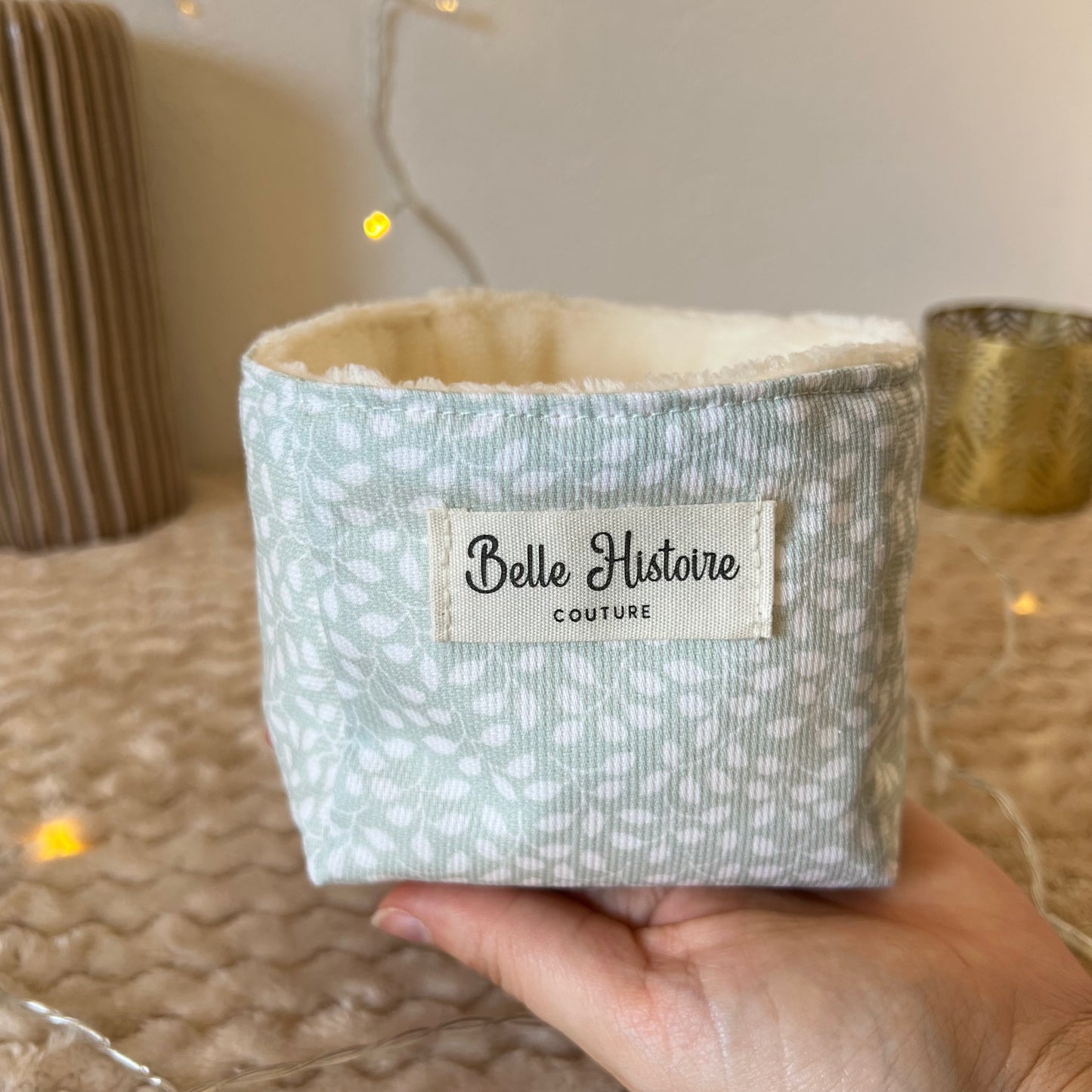 Panière petites feuilles éponge bambou