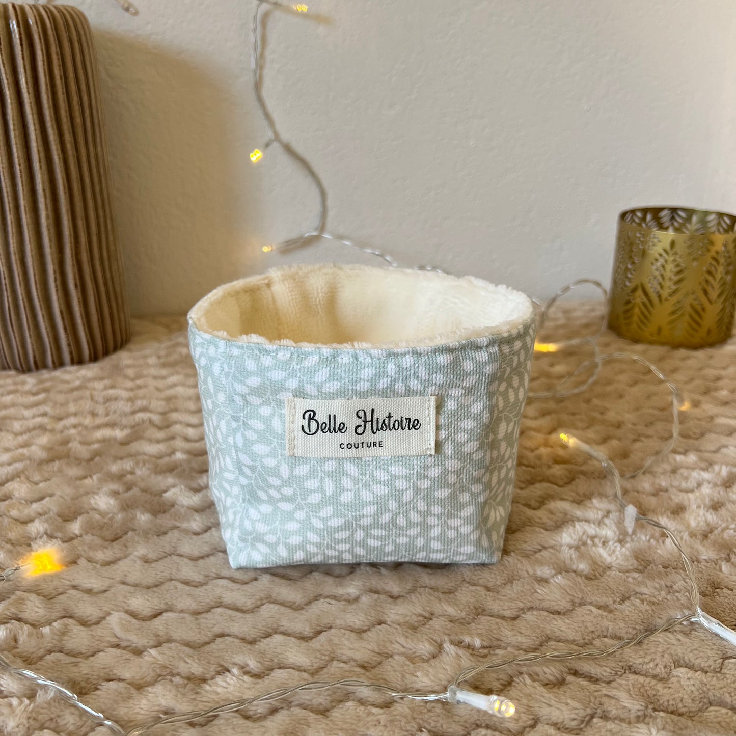 Panière petites feuilles éponge bambou