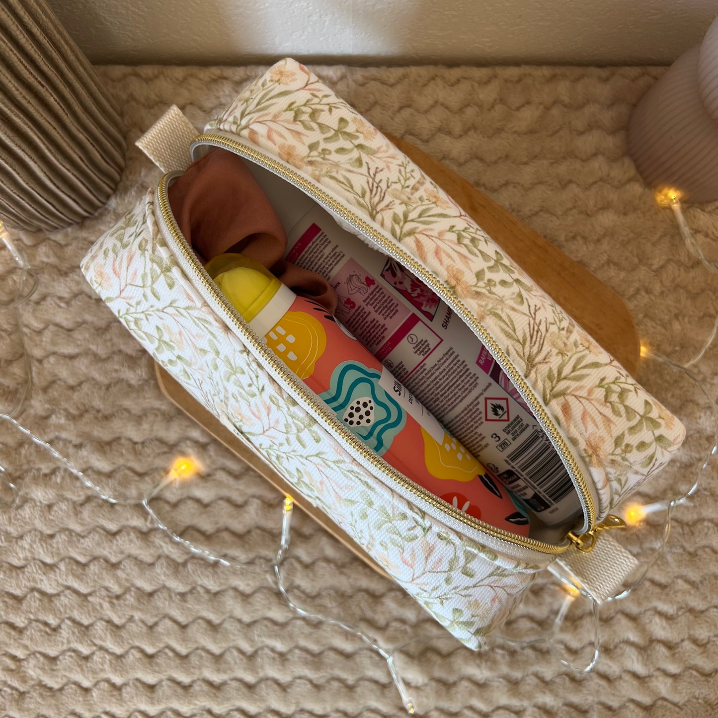 Trousse de toilette fleurie