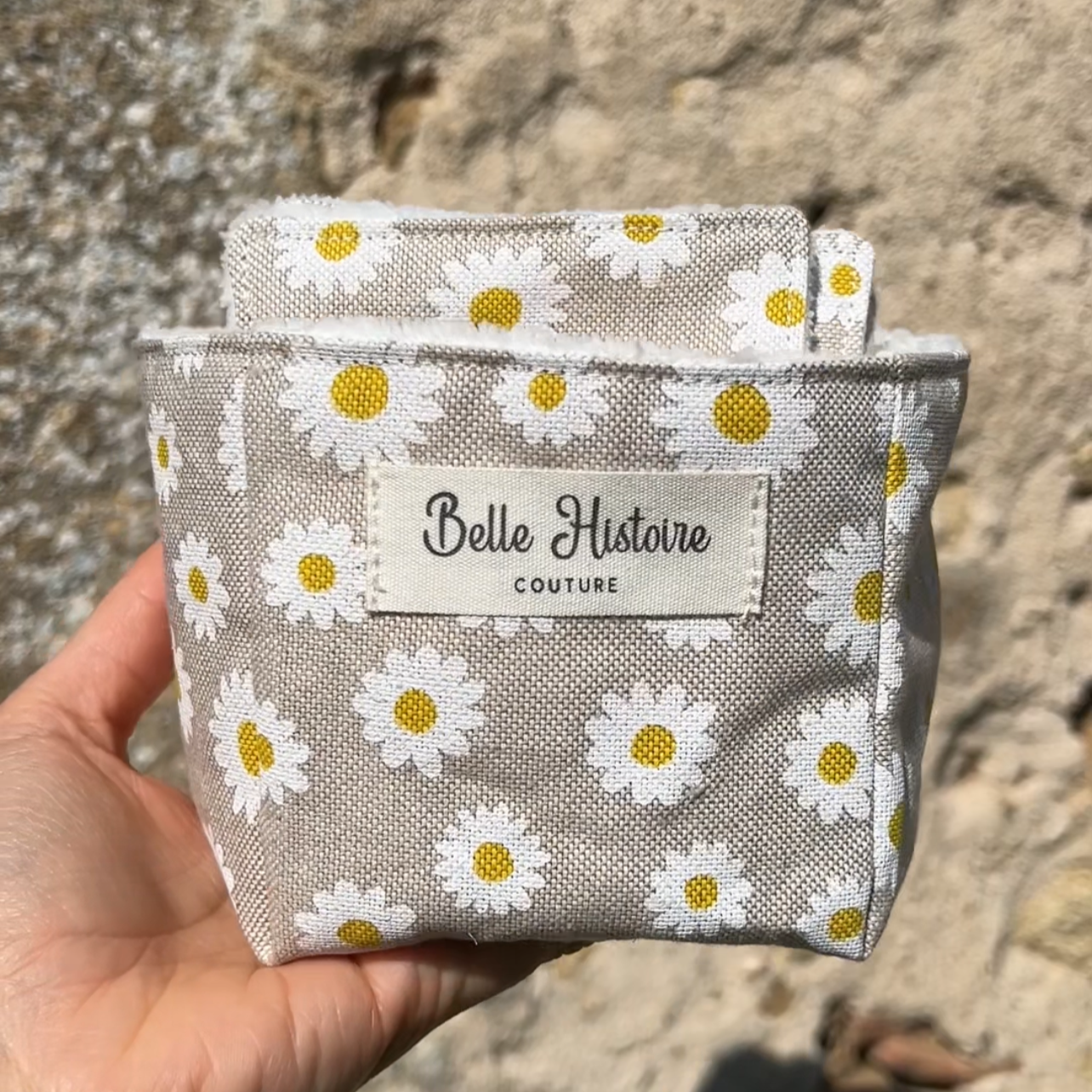 Panière marguerite et ses 6 cotons lavables assortis