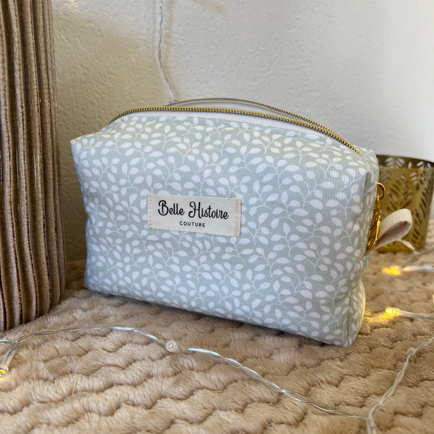 Trousse à maquillage petites feuilles