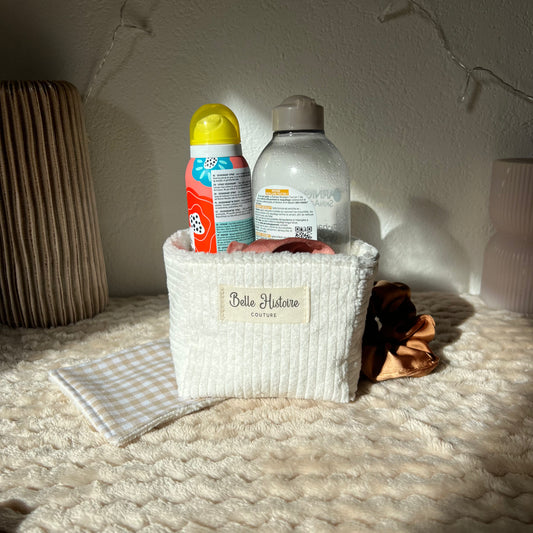 Panière blanche éponge bambou