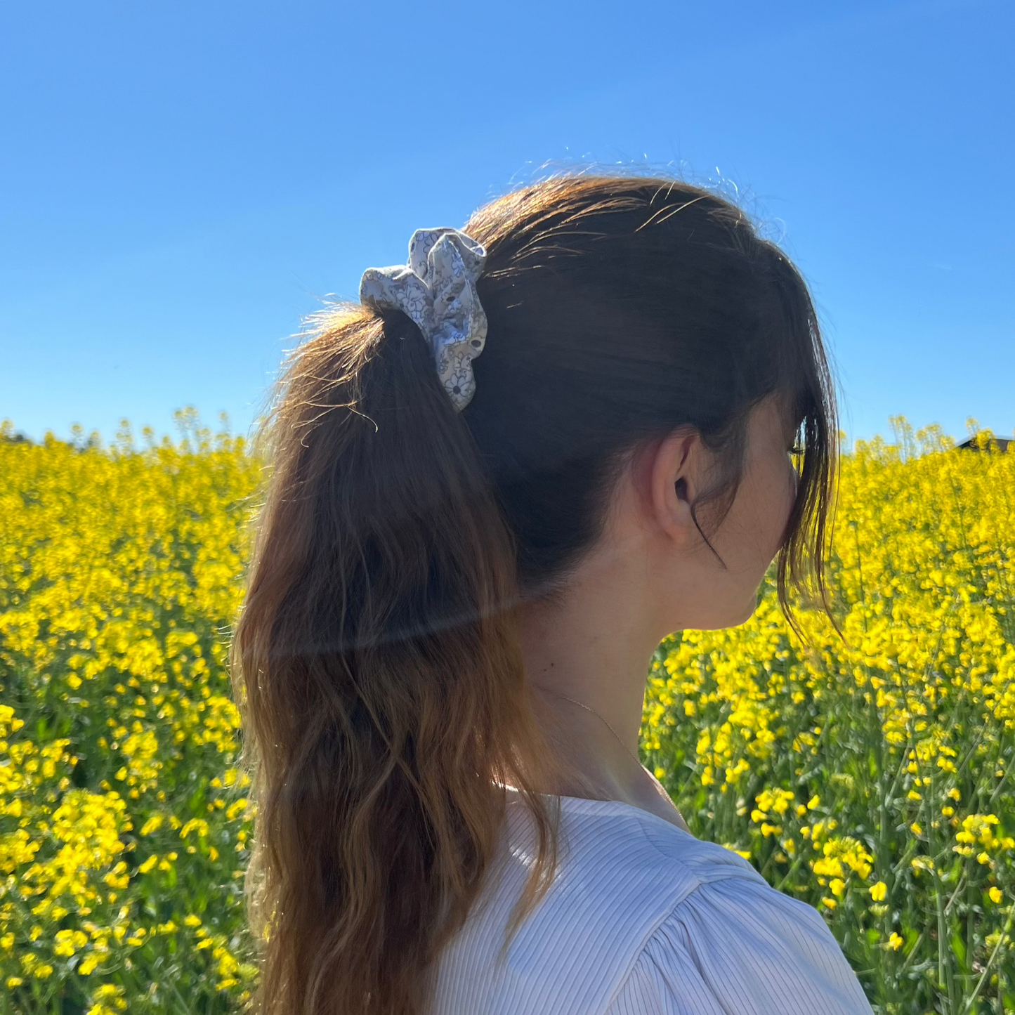 Chouchou fleurs beiges